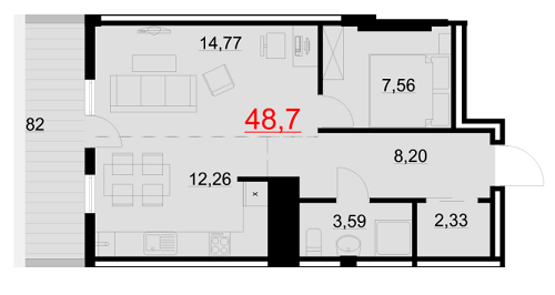 1-комнатная 48.7 м² в ЖК Бульвар Европейский от 16 000 грн/м², Ивано-Франковск