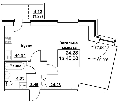 1-комнатная 45.08 м² в ЖК на ул. Кондратьева, 132/1, 132/2, 132/3 от 9 100 грн/м², Сумы