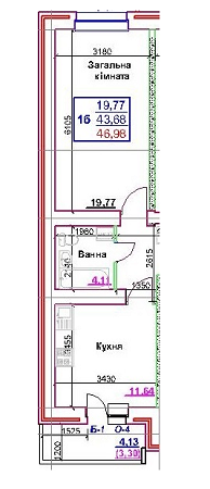 1-комнатная 46.98 м² в ЖК на ул. Черновола / ул. Первомайская от застройщика, Сумы