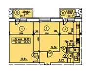 2-комнатная 64.3 м² в ЖК Эспланада от застройщика, Сумы