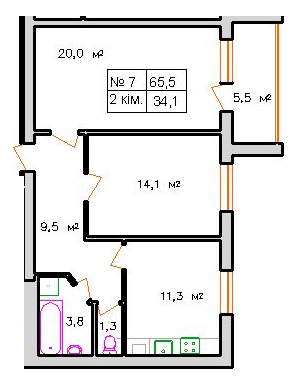 2-кімнатна 65.5 м² в ЖК на вул. Курчатова, 62Г, 62Д від забудовника, Рівне