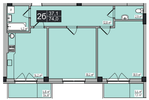 2-кімнатна 74 м² в ЖК Luxury Square від 15 230 грн/м², Рівне