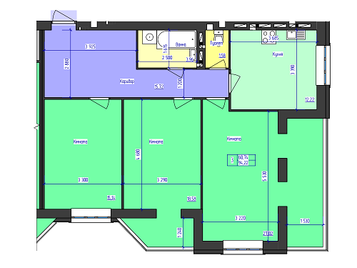 3-кімнатна 94.22 м² в ЖК Luceoria від забудовника, Луцьк