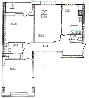 3-комнатная 82.28 м² в ЖК на ул. Белецкая, 53 от застройщика, Тернополь