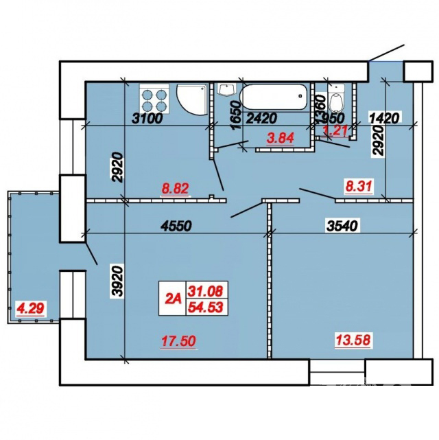 2-кімнатна 54.53 м² в ЖК на вул. Яреми від 10 000 грн/м², Тернопіль