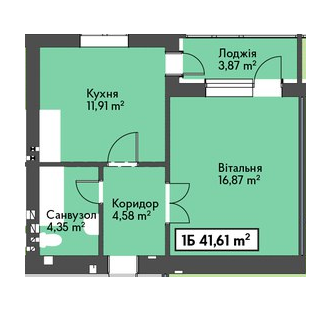 1-кімнатна 41.61 м² в ЖК Новоградський від 12 000 грн/м², м. Новоград-Волинський