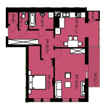 2-комнатная 73.55 м² в ЖК на ул. Выговского, 5Б от 19 610 грн/м², Львов