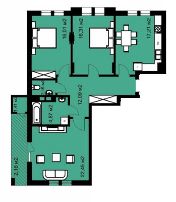 3-кімнатна 94.76 м² в ЖК на вул. Виговського, 5Б від 19 610 грн/м², Львів