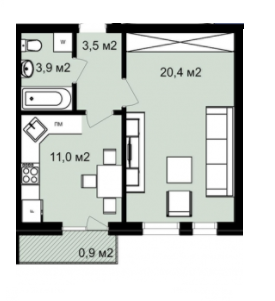 1-комнатная 39.7 м² в ЖК навул. Лычаковская, 70 от застройщика, Львов