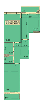 2-комнатная 63.65 м² в ЖК на ул. Угорская, 14 от 12 510 грн/м², Львов