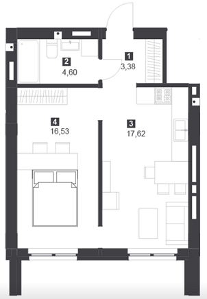 1-кімнатна 42.13 м² в ЖК Панорамний будинок від 18 000 грн/м², Львів