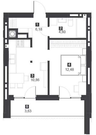 1-кімнатна 37.75 м² в ЖК Панорамний будинок від 18 000 грн/м², Львів