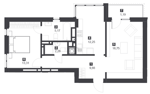 2-кімнатна 62.61 м² в ЖК Панорамний будинок від 18 000 грн/м², Львів