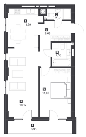 2-кімнатна 66.34 м² в ЖК Панорамний будинок від 18 000 грн/м², Львів