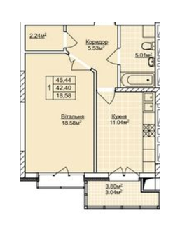 1-кімнатна 45.44 м² в ЖК Софіївка від забудовника, Львів