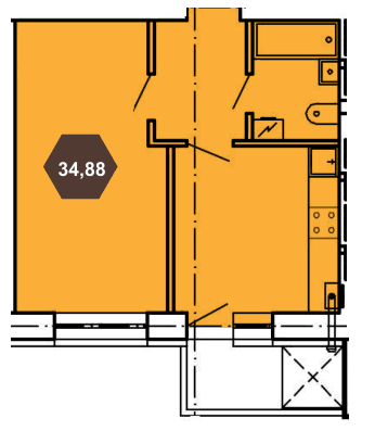 1-кімнатна 34.88 м² в ЖК Будова Медова від 12 500 грн/м², м. Трускавець