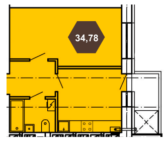 1-комнатная 34.78 м² в ЖК Будова Медова от 12 500 грн/м², г. Трускавец