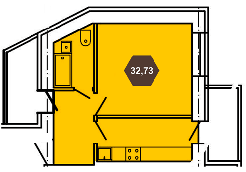 1-кімнатна 32.73 м² в ЖК Будова Медова від 12 500 грн/м², м. Трускавець