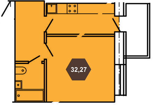 1-кімнатна 32.27 м² в ЖК Будова Медова від 12 500 грн/м², м. Трускавець