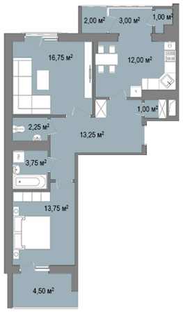 2-комнатная 68.1 м² в ЖК Тракт от застройщика, Львов