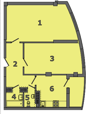 2-кімнатна 69.84 м² в ЖК на вул. Яцкова, 20Б від 23 950 грн/м², Львів