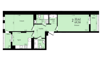 2-комнатная 69.58 м² в ЖК Plus 2 от 15 500 грн/м², Львов