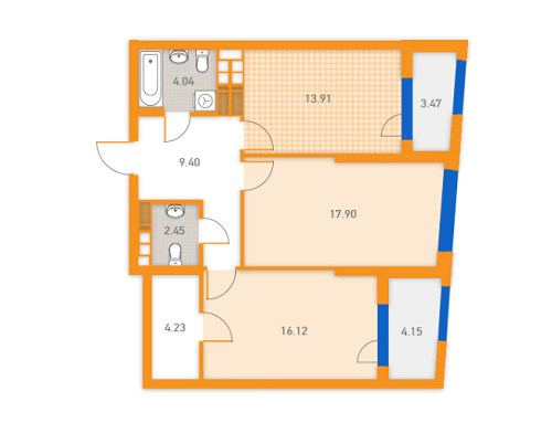 2-комнатная 75.67 м² в ЖК SOLAR CITY от 19 000 грн/м², Киев