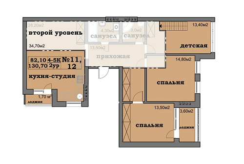 5+ кімнат 130.7 м² в ЖК Клеменова Дача від 20 450 грн/м², Харків
