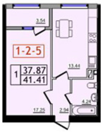 1-комнатная 41.41 м² в ЖК Тридцатая жемчужина от 16 200 грн/м², с. Крыжановка