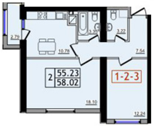 2-кімнатна 58.02 м² в ЖК Тридцята перлина від 15 900 грн/м², с. Крижанівка