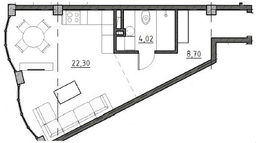 1-кімнатна 35.02 м² в ЖК The Apartments від 19 800 грн/м², Одеса