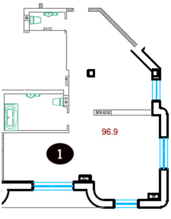 2-комнатная 96.9 м² в КД Лион от застройщика, Одесса