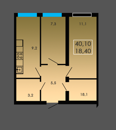 2-кімнатна 40.1 м² в ЖК Лузанівський Парк від 14 500 грн/м², Одеса