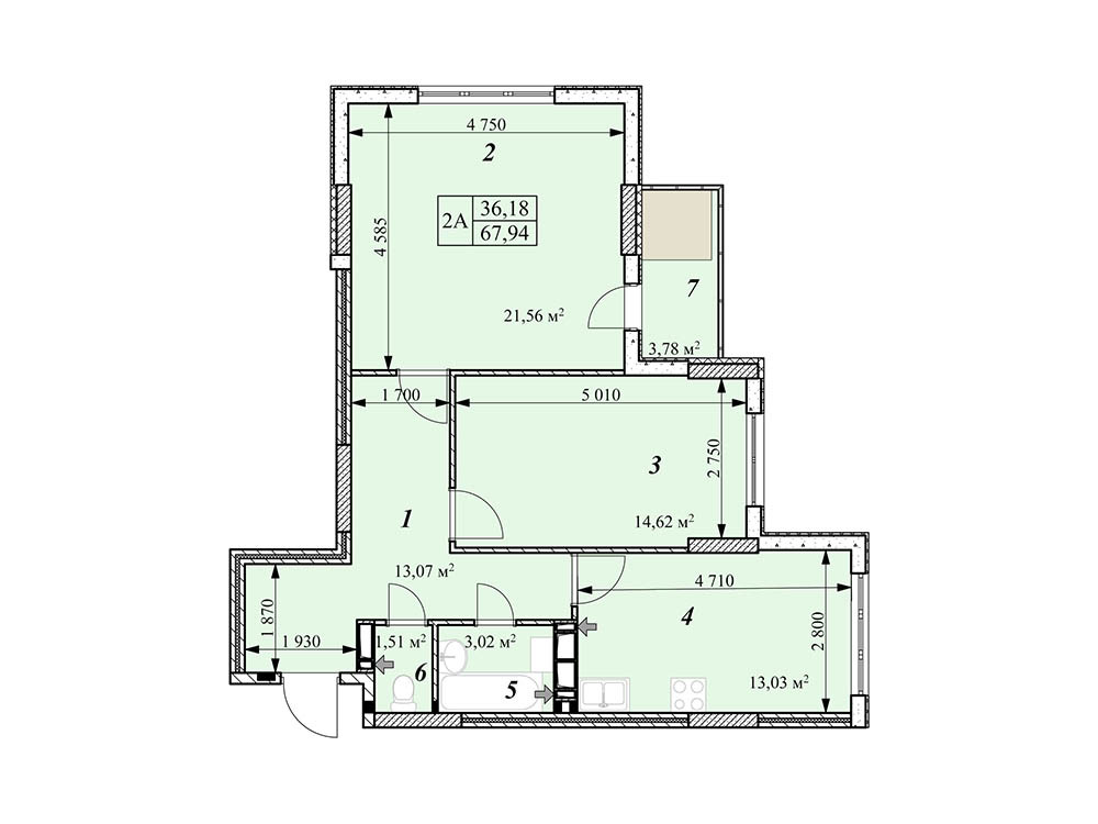 2-кімнатна 67.94 м² в ЖК Зіркова Вежа від 18 000 грн/м², м. Вишгород