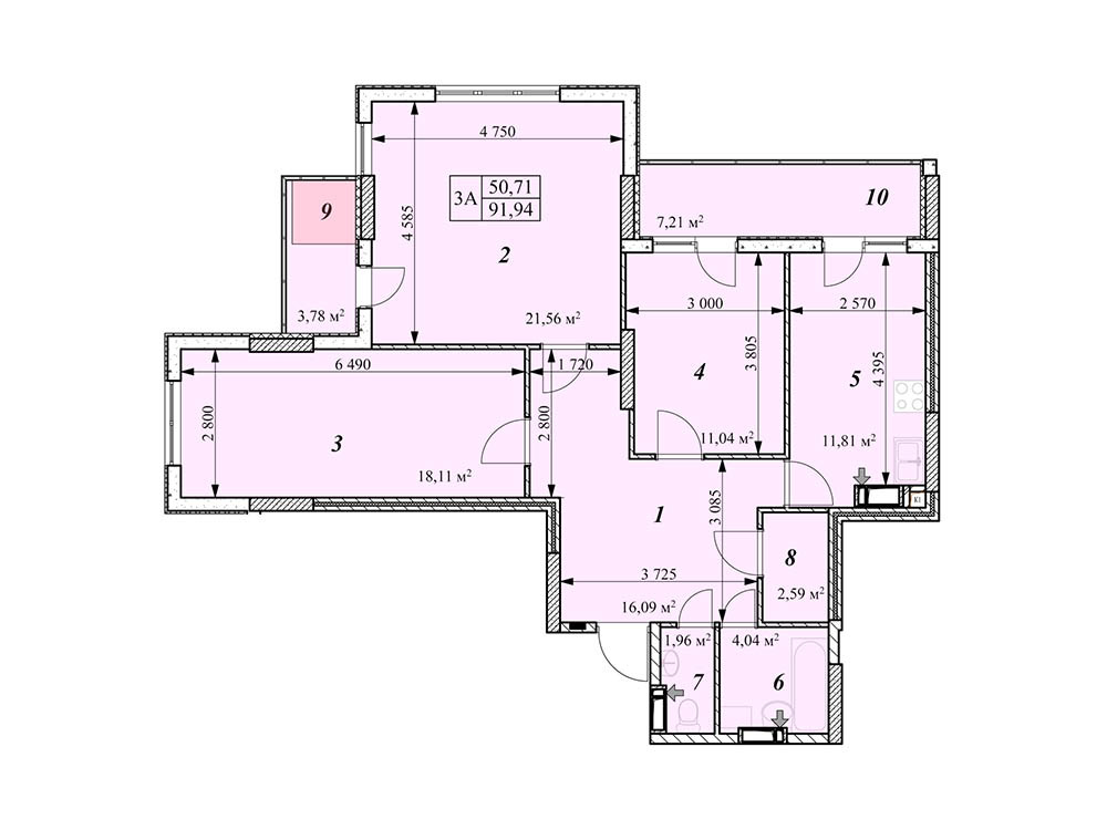 3-комнатная 91.94 м² в ЖК Звездная Башня от 17 450 грн/м², г. Вышгород