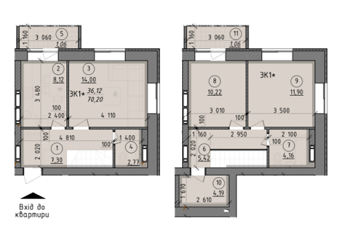 5+ комнат 70.2 м² в ЖК Start Life от 12 150 грн/м², г. Вышгород