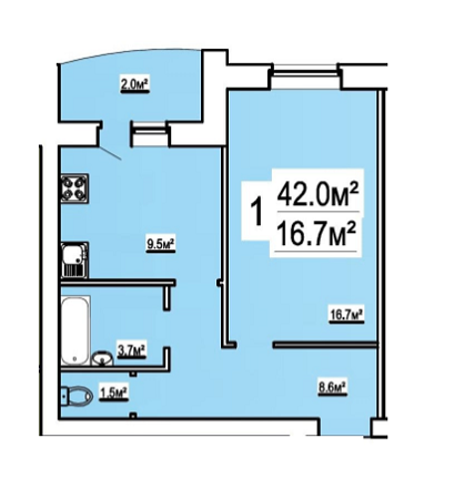 1-кімнатна 42 м² в ЖК на вул. Бориса Луговського, 10 від 11 840 грн/м², Чернігів