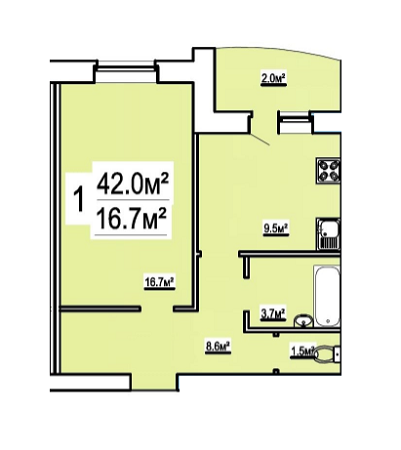 1-комнатная 42 м² в ЖК на ул. Бориса Луговского, 10 от 11 840 грн/м², Чернигов