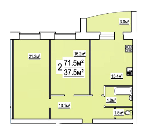 2-кімнатна 71.5 м² в ЖК на вул. Бориса Луговського, 10 від 10 900 грн/м², Чернігів