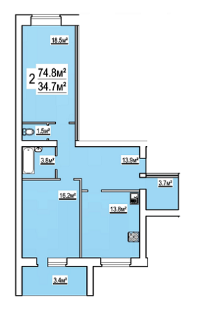 2-кімнатна 74.8 м² в ЖК на вул. Бориса Луговського, 10 від 10 900 грн/м², Чернігів