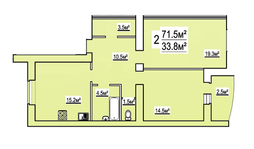 2-комнатная 71.5 м² в ЖК на ул. Бориса Луговского, 10 от 10 900 грн/м², Чернигов