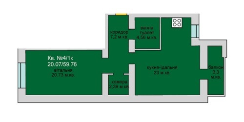 1-комнатная 59.76 м² в ЖД Липинський от 14 500 грн/м², с. Липины