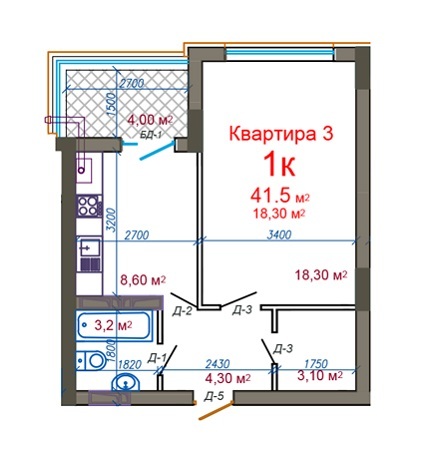 1-кімнатна 41.5 м² в ЖК Княжий від 16 500 грн/м², Житомир