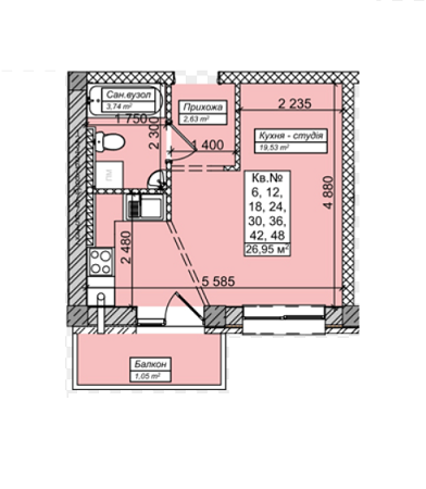 1-кімнатна 26.95 м² в ЖК Аvila DeLuxe від 12 600 грн/м², Ужгород