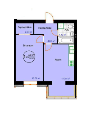 1-комнатная 44.55 м² в ЖК Затишна Фазенда от 8 390 грн/м², пгт Стрижавка