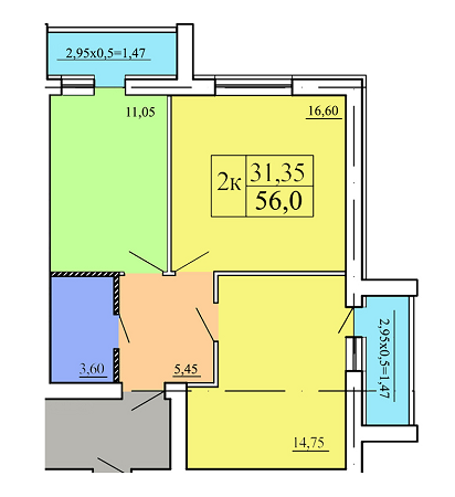 2-кімнатна 56 м² в ЖК Академквартал-3 від 10 000 грн/м², м. Ірпінь