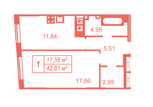 1-комнатная 42.81 м² в ЖК Crystal Avenue от 16 265 грн/м², с. Петропавловская Борщаговка