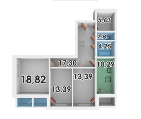 3-комнатная 89.07 м² в ЖК по просп. 200-летия Херсона, 73 от 14 500 грн/м², Херсон