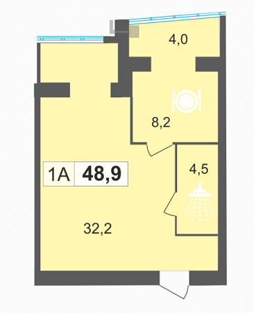 1-кімнатна 48.9 м² в ЖК PodilSky від забудовника, м. Кам`янець-Подільський