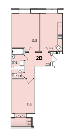 2-кімнатна 61.5 м² в ЖК Козацький від 22 000 грн/м², Полтава